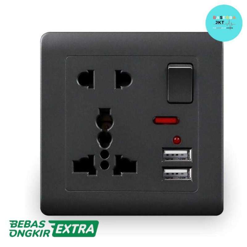 Jual Stop Kontak Universal UK EU US 5 Hole On Off Switch - DZ-E2-11 di ...