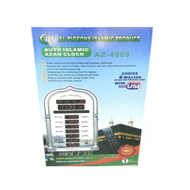 Promo Jam Adzan Digital Sholat Iqomah Az4009 Jam Waktu Azan Dinding