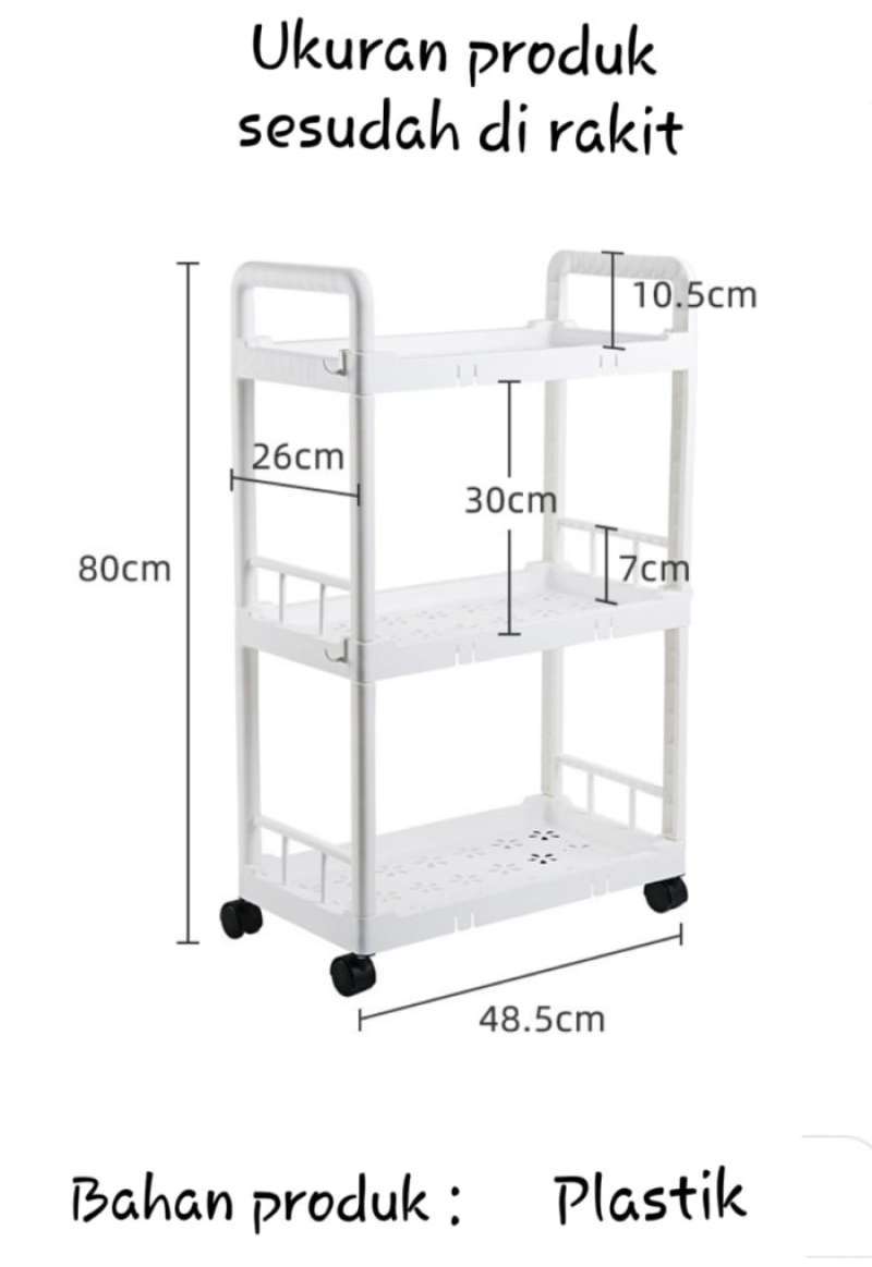 Jual Rak Troli Rak 3 Susun Rak Dapur Rak Kamar Mandi Dengan Roda A936 ...