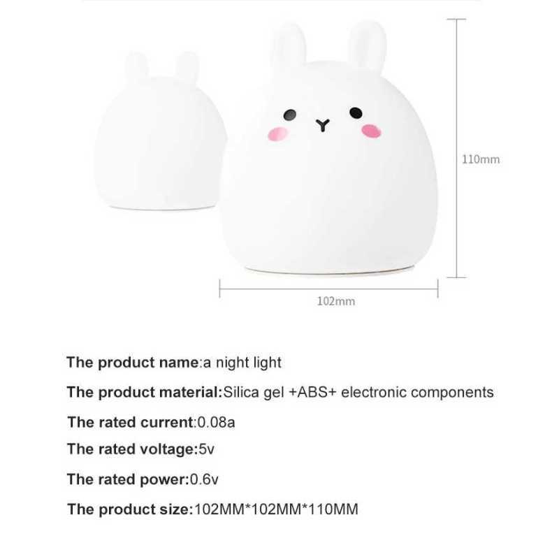 Jual Glo - Antiniya Lampu Tidur Lucu Anak Led Rgb Light Model Kelinci ...