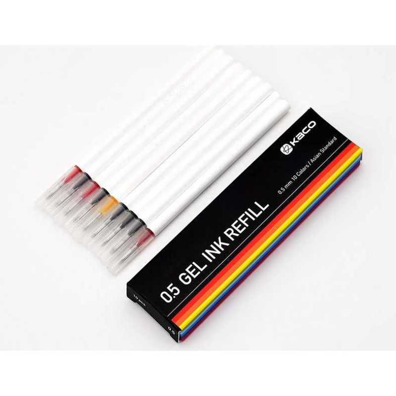 Promo GLO KACO Refill Tinta Pulpen Gel Ink Bolpoin 0.5mm 10 PCS Mix