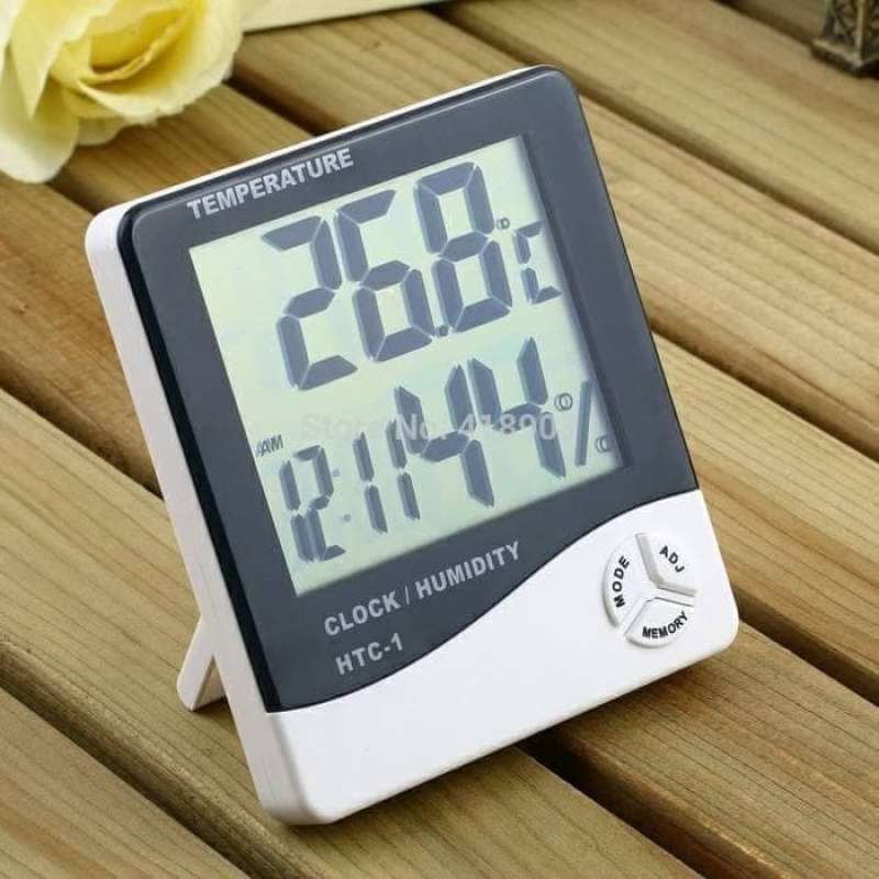 Jual Jam Termometer Suhu Ruangan Jam Dinding Meja Hygrometer