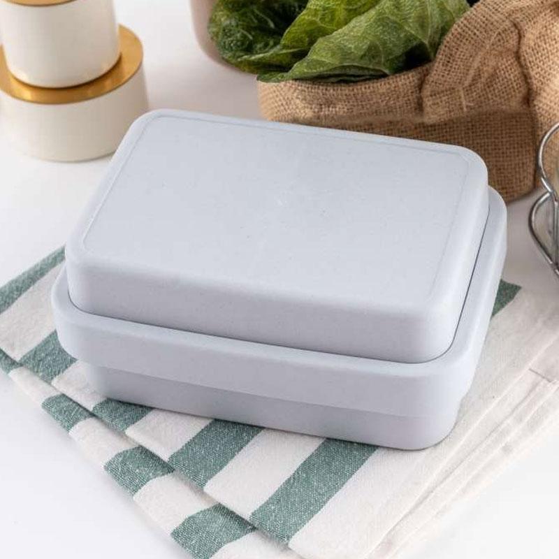 Promo UCHII Bamboo Fiber Double Deck Lunch Box Biru Muda Diskon 35