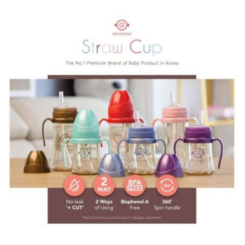 Jual Grosmimi Ppsu Straw Cup 300 Ml Botol Bayi Anak 300Ml Ori Made In