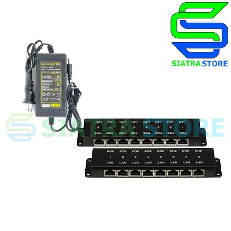 Jual Paket POE Injector 8 Port + Switching Adaptor 24V 3A | Pasif POE ...