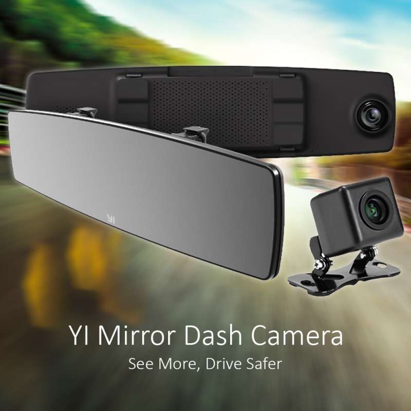 Jual Xiaomi Yi Mirror Dash Cam Camera Front and Rear 1080P Dashboard