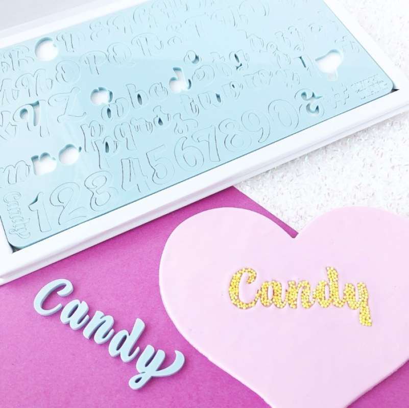 Promo Candy Medium Sweet Stamp Alphabet Stamp Cake Emboss Embosser