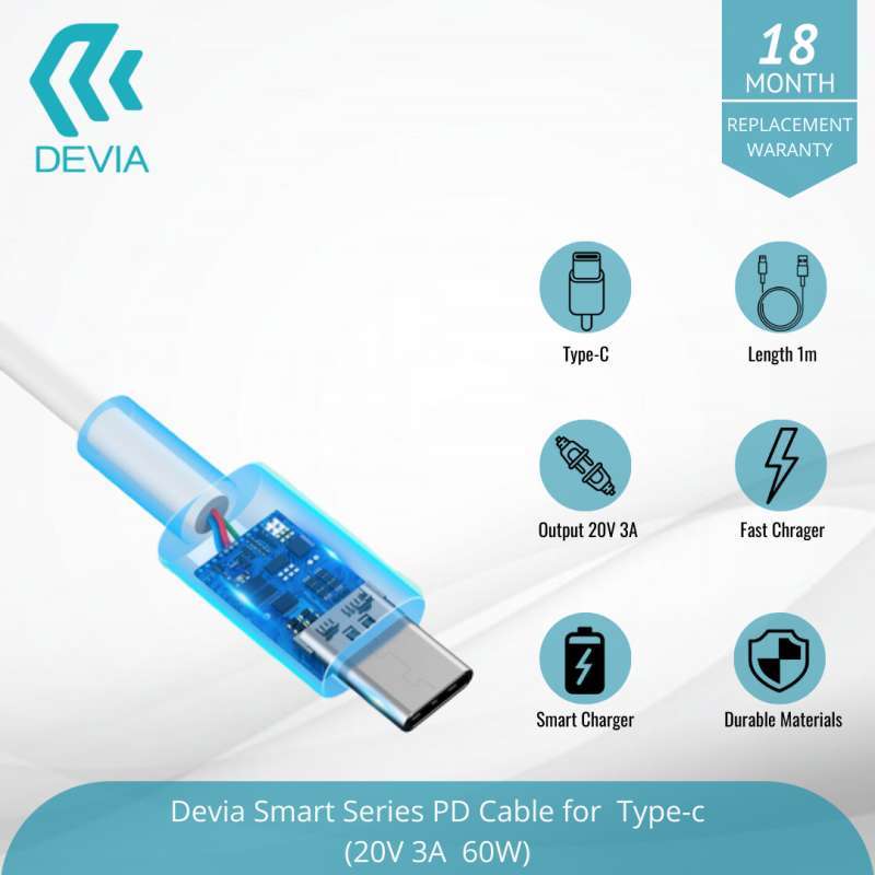 Jual Devia Smart Series Pd Cable For Type-c [20v/ 3a/ 60w] Di Seller ...