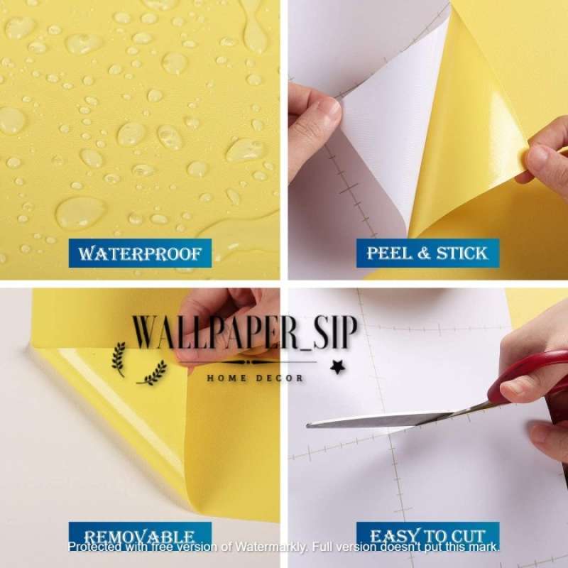 Promo WALLPAPER STIKER DINDING KUNING MUDA CERAH BERTEKSTUR Diskon 34