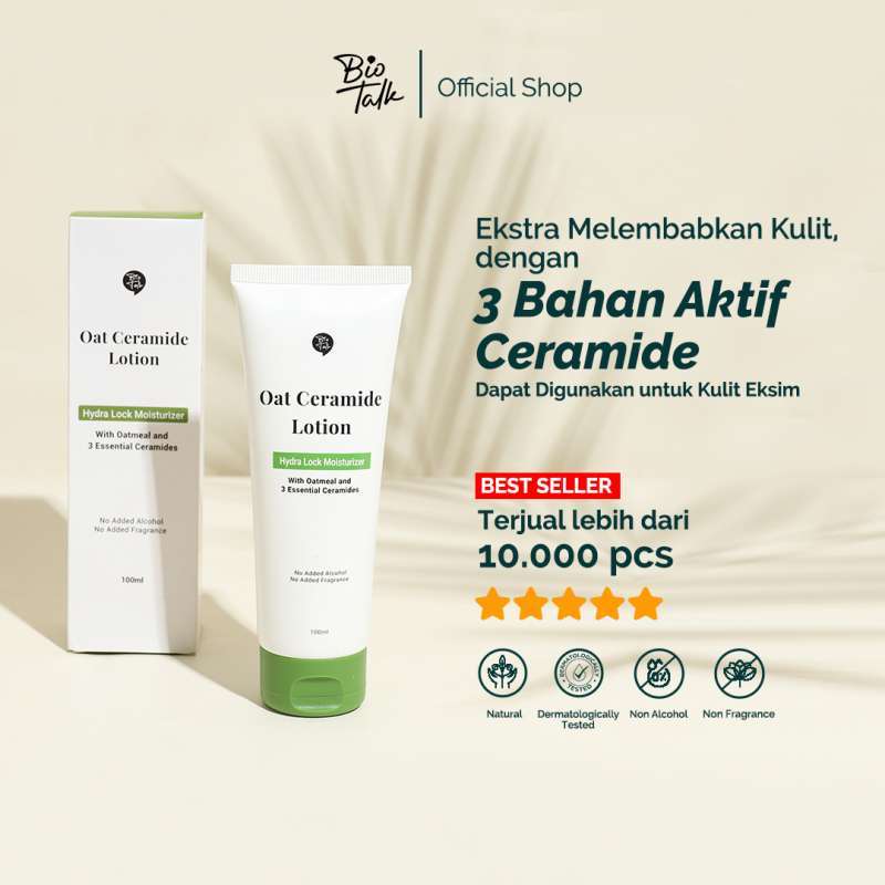 Jual Biotalk Oat Ceramide Lotion Hydra Lock Moisturizer for Eczema