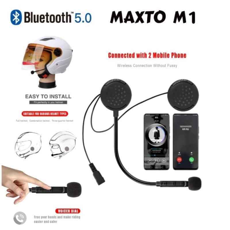 Jual Headphone Headset Bluetooth Helm Wireless Maxto M1 Bluetooth Versi