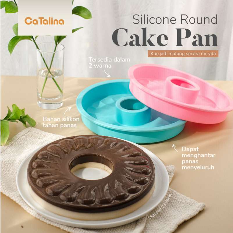 Jual Loyang Cetakan Puding Silikon Kue Roti Bolu Bundar Bulat Tengah ...