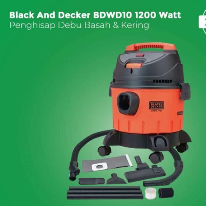 Jual Vacuum Cleaner Dry & Wet 1200 Watt 10 Liter Black Decker BDWD 10 di Seller Thunder Store