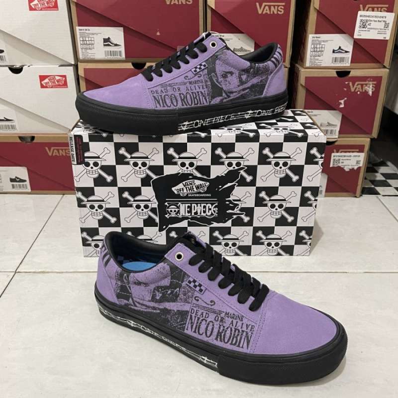 Promo Vans skate old skool x one piece wanted nico robin purple (Resmi