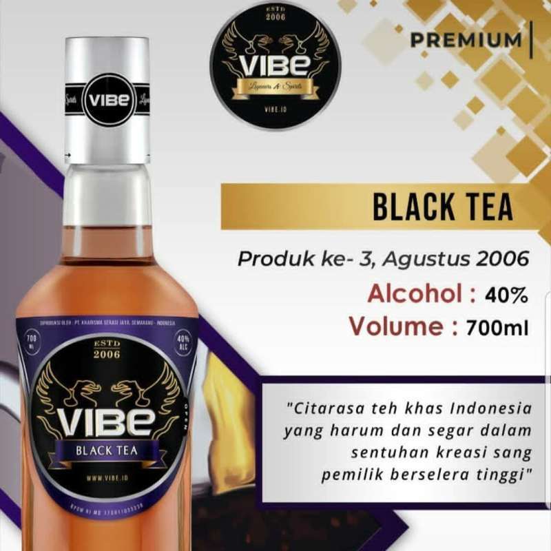 Promo VIBE Black Tea Liqueur 700 mL Minuman khusus Instan dan Sameday