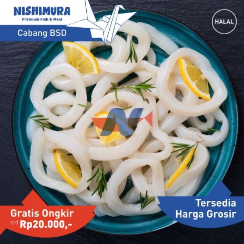 Jual Cumi Ring Frozen 1kg Calamari Calamary Fresh Bersih Kupas Frozen