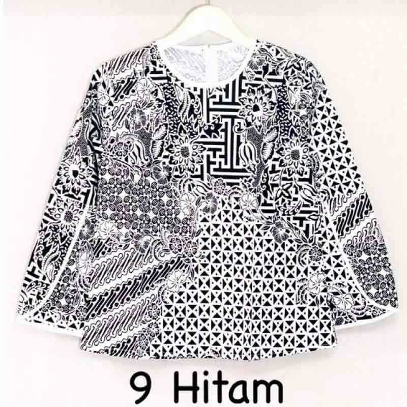 Jual WP77 - Blouse baju batik wanita lengan panjang belah