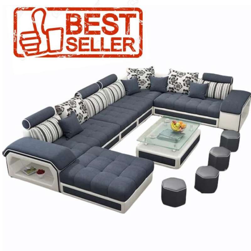 Jual Set Sofa U Shape Abu Tua/sofa Minimalis/sofa Ruang Tamu/sofa