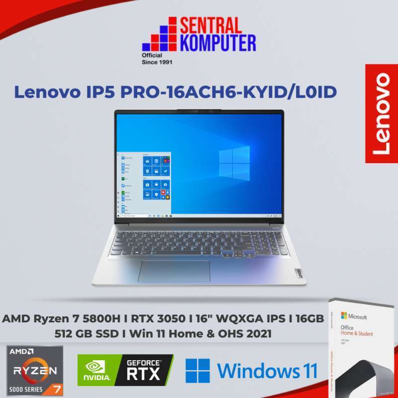 Jual Lenovo IP5 PRO-16ACH6-KYID/L0ID-RYZEN 7-5800H-16GB-512GB-Win 11 ...