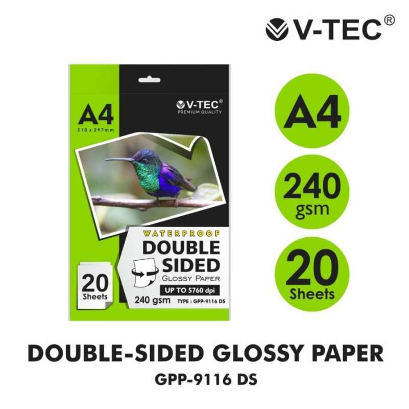 Jual Vtec Glossy Photo Paper Double Side A4 240gsm (type Gpp9116) Di