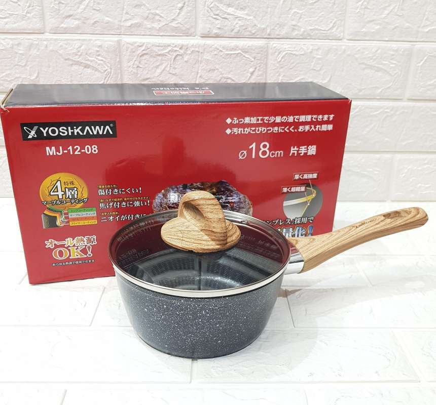 Jual Yoshikawa MJ1208 Sauce Pan 18cm Marble Induksi Panci Indomie