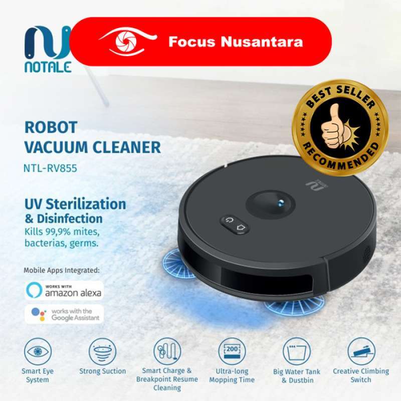 Jual Notale Ntlrv855 Robot Vacuum Cleaner Uv Sterilization With Sweep