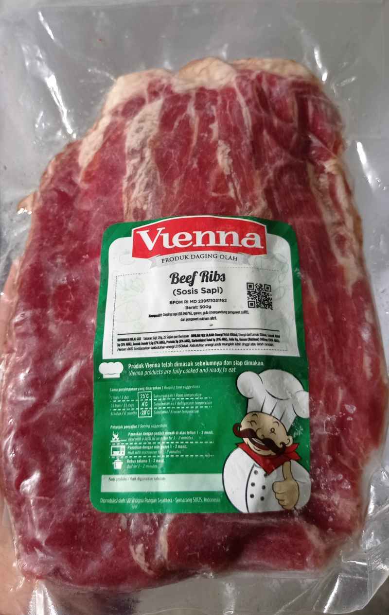 Jual Vienna Beef Ribs/beef Bacon , Daging Sapi Asap 500 Gram Di Seller