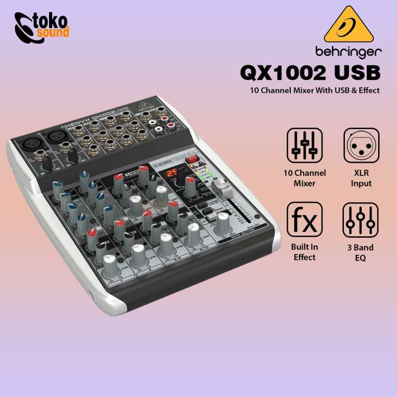 Jual Behringer Xenyx QX1002USB 10 Channel Mixer with USB and Effects