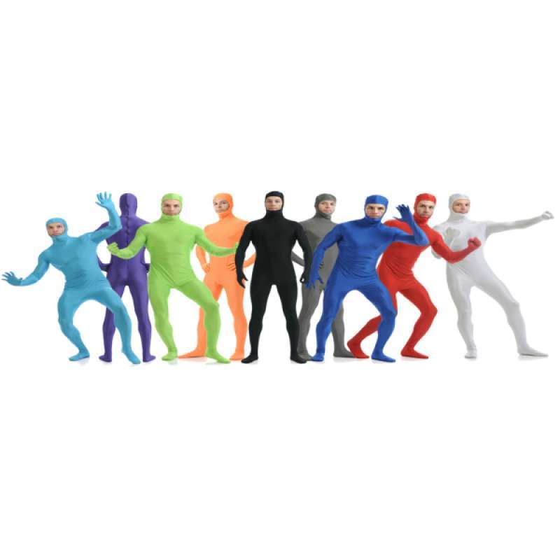 Men Women Zentai Suit Tight Fitting Jumpsuit Solid Color Adult Costume Stage Performance Costume