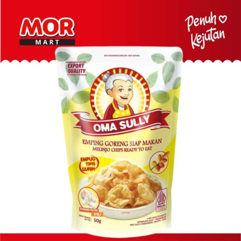 Jual OMA SULLY Emping Goreng Bawang Putih 50 Gr Snack Camilan Asin 