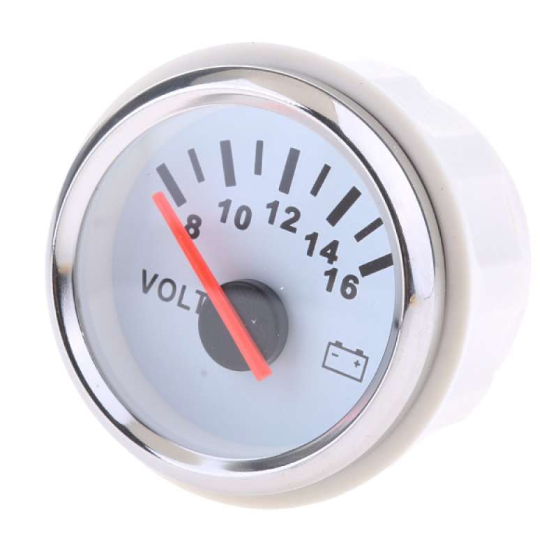 thumbnail image 2 of FIGT-Voltage Gauge, 52MM Boat Voltmeter DC9 To 32V ABS Pointer Voltage Gauge With Colorful Backlight For RVs Yachts Fishing Boats Ships(White-Silver)[0514 2 of 10