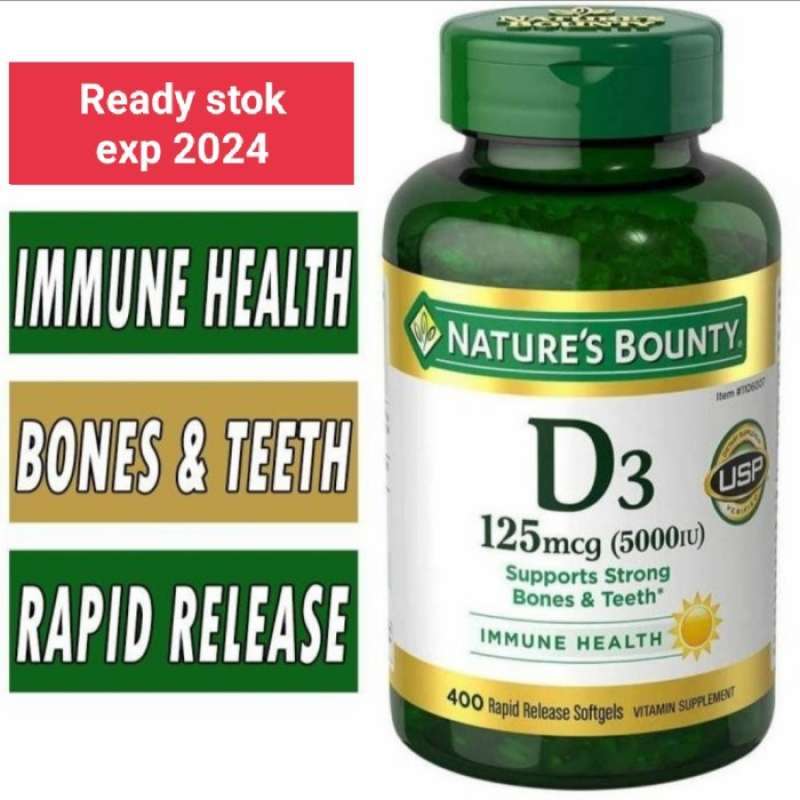 Jual Nature s Bounty Vitamin D3 5000 Iu Vitamin D3 5000iu 400 Softgels jual-nature-s-bounty-vitamin-d3-5000-iu-vitamin-d3-5000iu-400-softgels