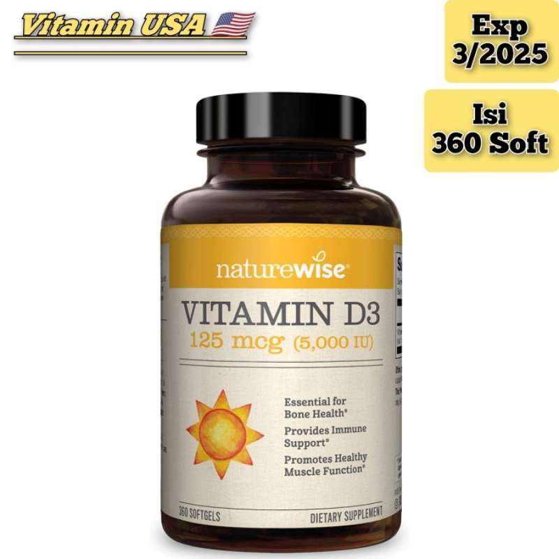 Promo NatureWise Vitamin D3 1000 iu 2000 iu 5000 iu 360 Softgels Diskon 33 di Seller Anes