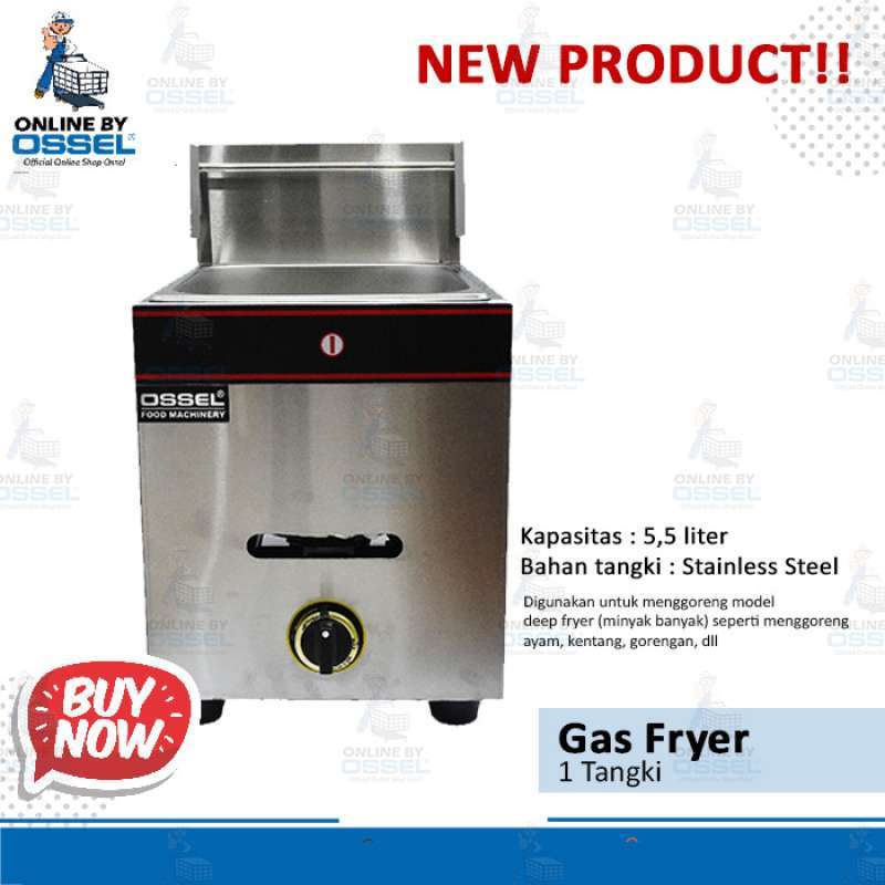 Jual Gas Fryer 1 Tangki OSSEL Penggorengan Kentang Gas Deep Fryer
