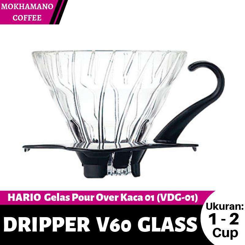 Jual HARIO Dripper V60 Glass Transparant 01 Gelas Pour Over Kaca (VDG01) Merah di Seller