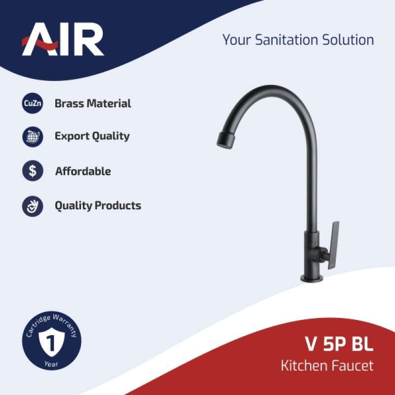 Jual AIR Kran Dapur Dingin Keran Air Kuningan Kitchen Faucet V 5P BL