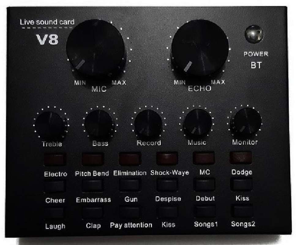 Jual SOUND CARD V8 MIXER AUDIO SINGING LIVE SOUND CARD WITH BLUETOOTH