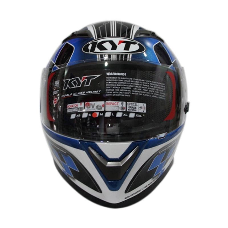 Jual KYT Vendeta 2 GP Cruise Helm Full Face - White Blue Murah April