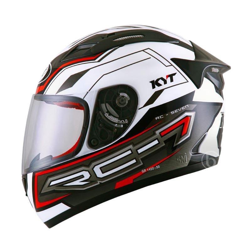 Jual KYT  RC Seven 14 Helm  Full Face White Black Red 