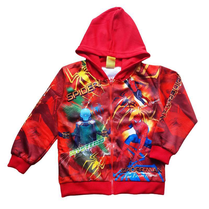 Marvel Spiderman Jaring Jaket Hoody Anak Laki-laki