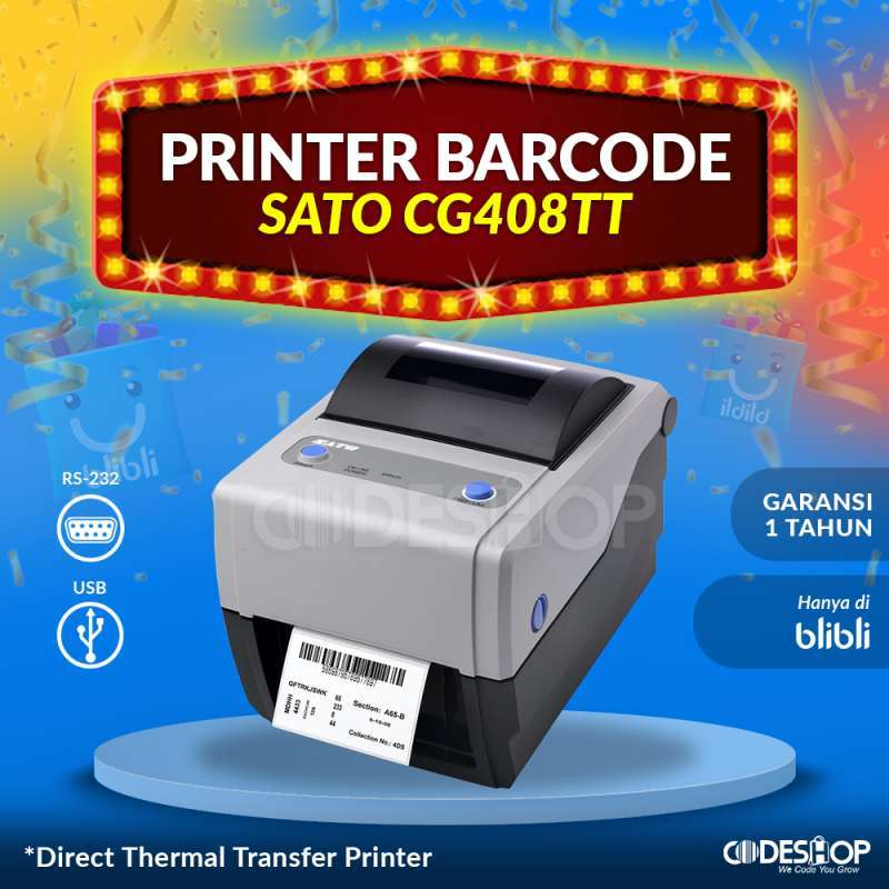 Jual Printer Cetak Stiker Label Gelang Pasien Sato CG408 / CG 408 TT