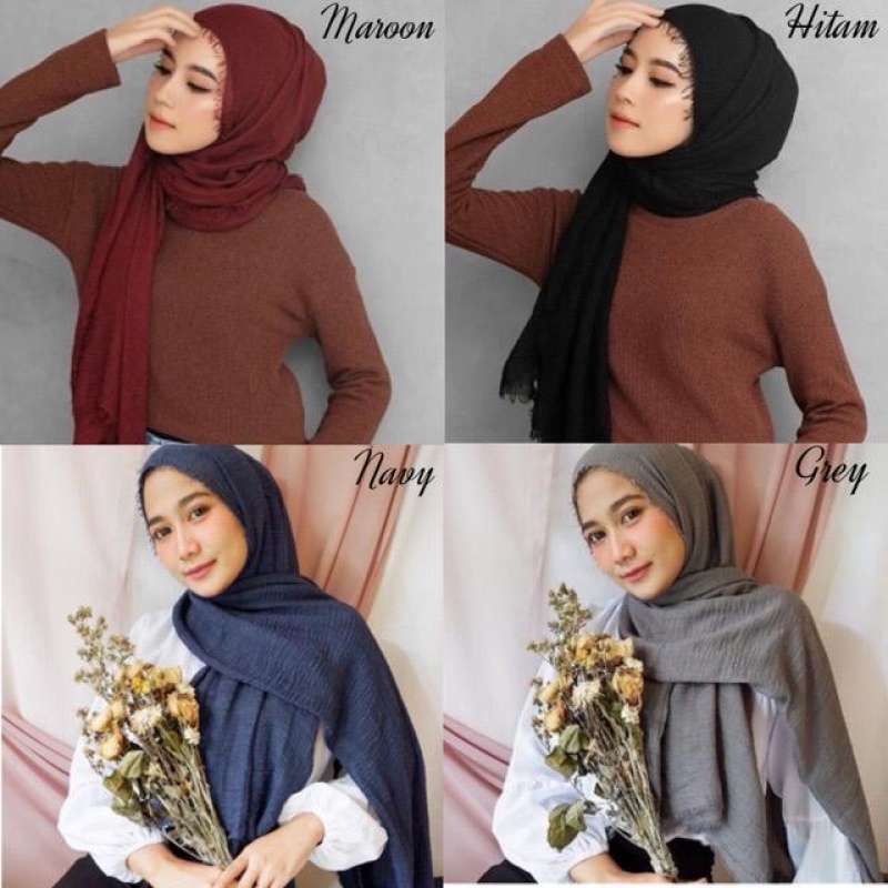 10 Warna Pashmina Crinkle yang Bagus dan Paling Diminati