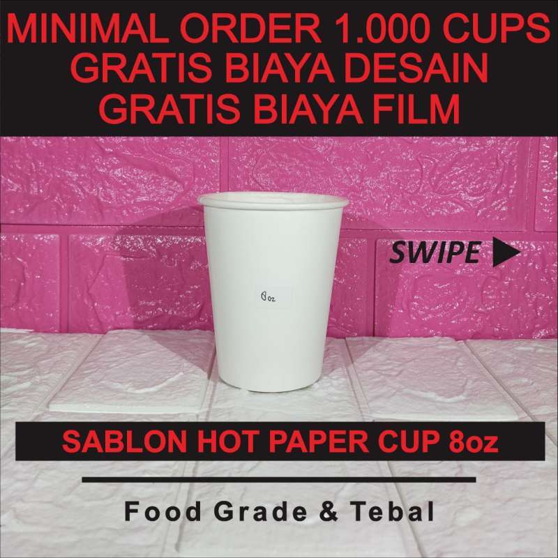 Jual Sablon Gelas Paper Cup 8 oz di Seller Glow Print Pack - Kota ...