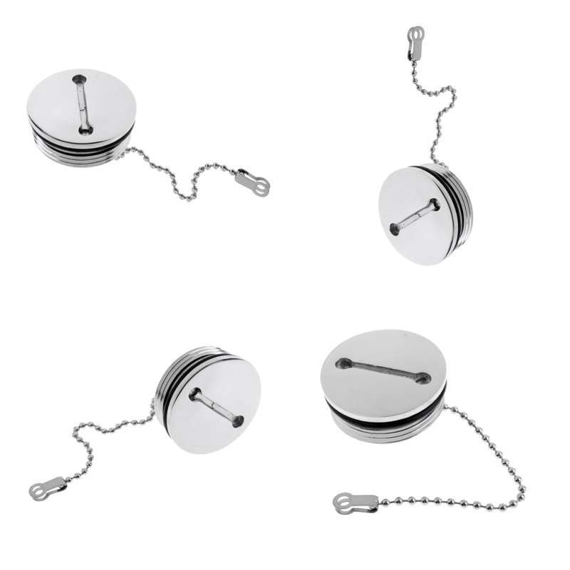 Promo 4x Deck Fill Filler Replacement Cap & Chain Stainless Steel Fuel Water Gas Diskon 17 di