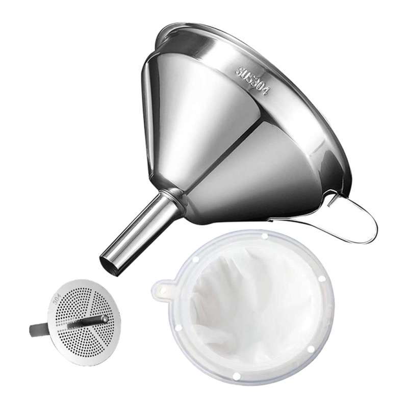 Jual Food Grade Stainless Steel Kitchen Funnel Jam Strainer Tools