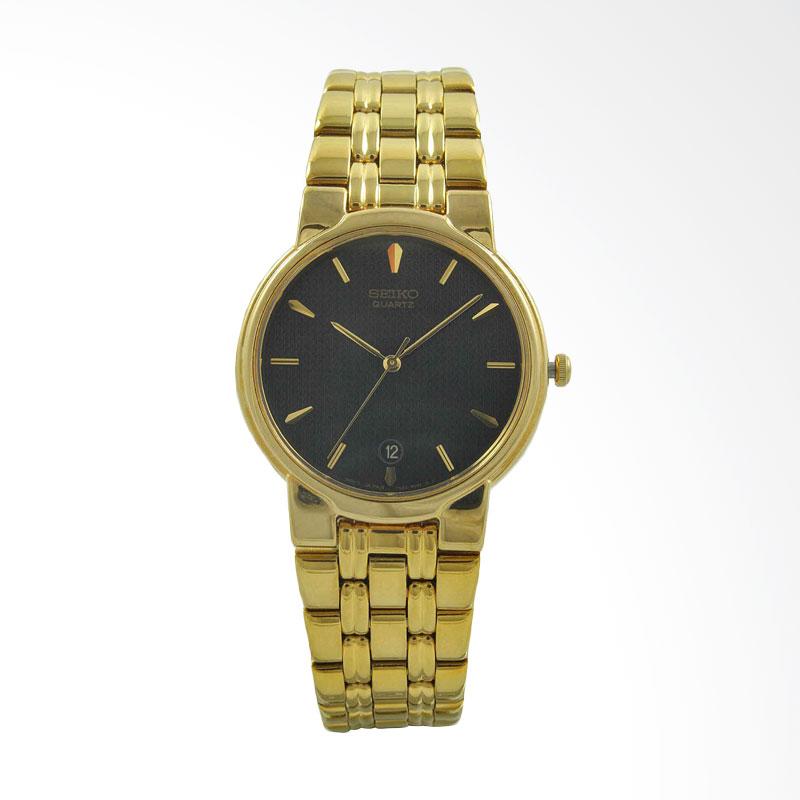 Jual Seiko Stainless Steel Jam Tangan Pria - Gold Black 