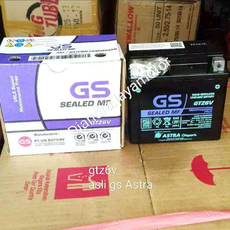 Jual Aki Motor Gs Astra Gtz6V for Honda Vario 125 Cc, 150 Cc, New