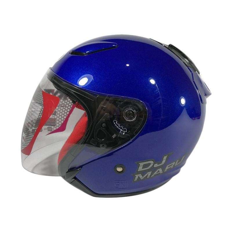 Jual HELM KYT DJ MARU BIRU DEEP BLUE KYT HALF FACE DJMARU M di Seller