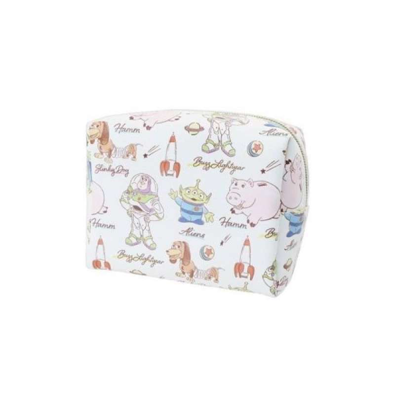 Jual Disney Toy Story leather square cosmetic bag "white. Character introduction" storage bag