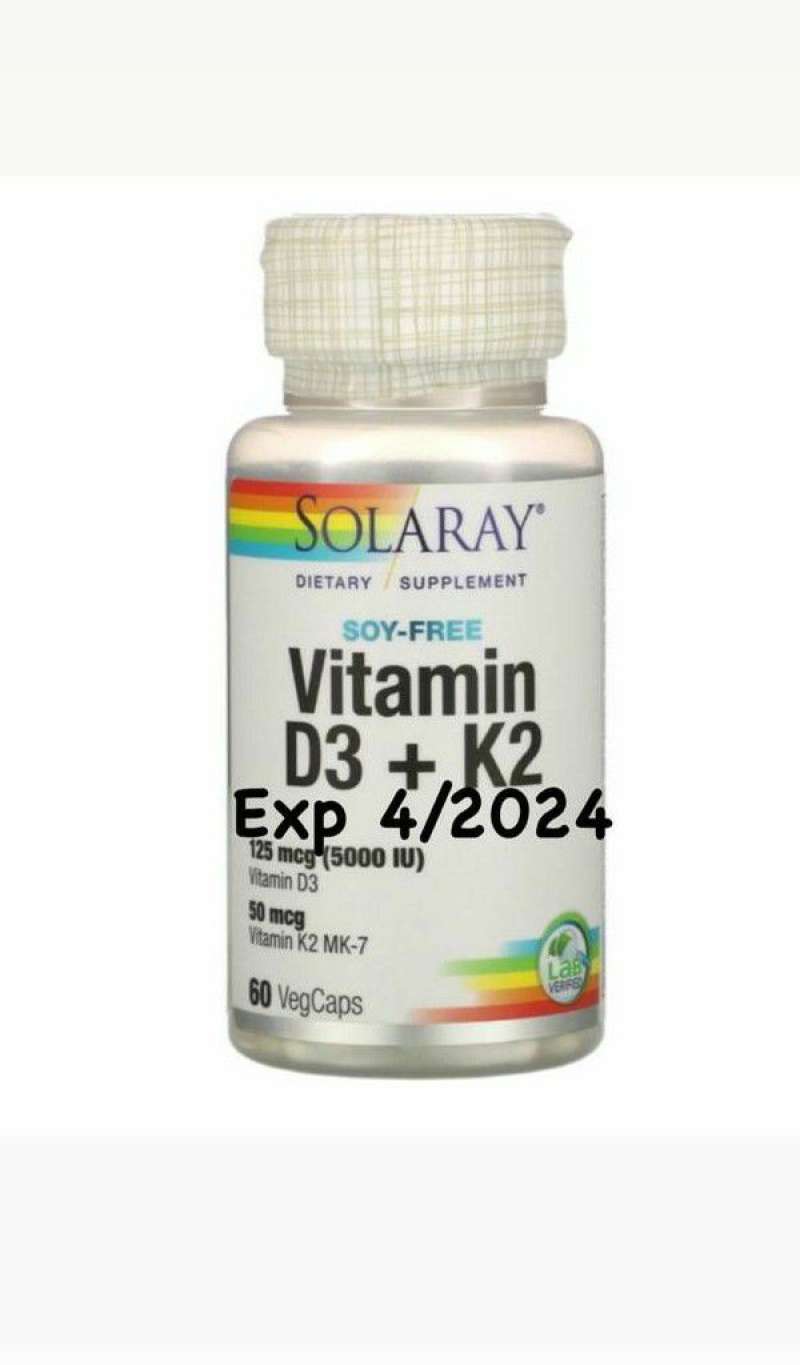 Promo Solaray Vitamin D3 K2 5000 IU 60 VeganCaps Diskon 20 di Seller
